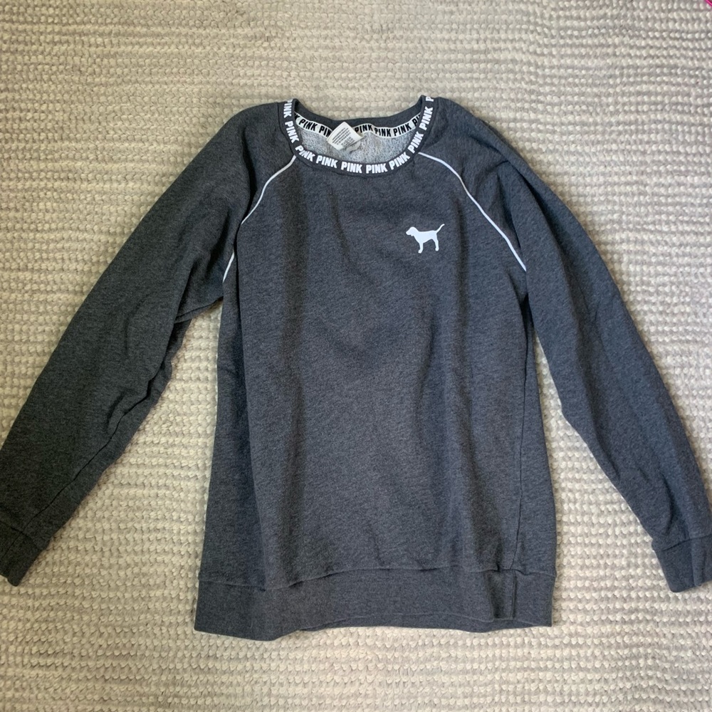 Victorias Secret Pink Gray pullover crew neck